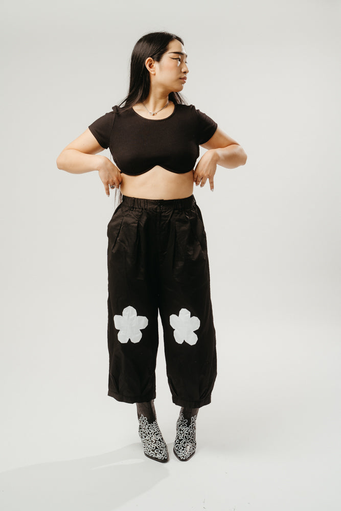トップス FLOWER LINER JACKET FLOWER TAPERED PANTS Flower Power Trousers – Mary Lo