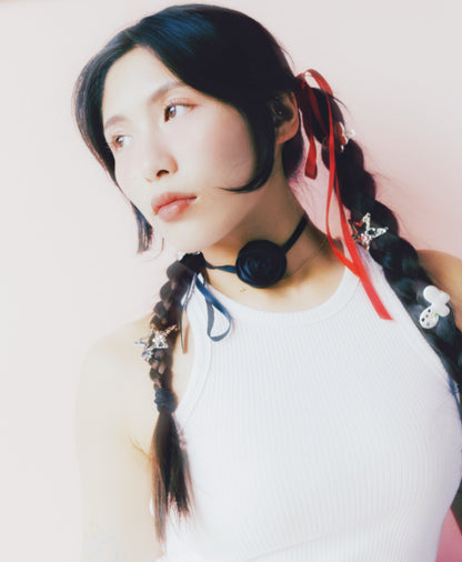 Satin Rose Ribbon Choker